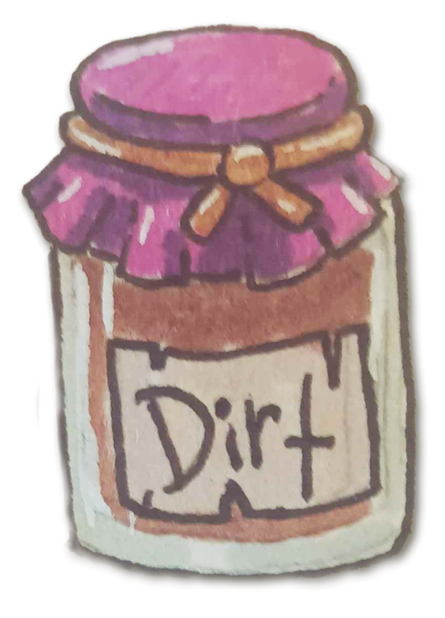 Jars of Dirt! Sold weekly at the Monday Market!!